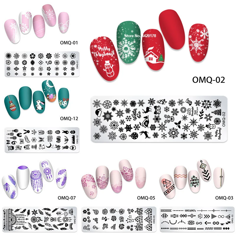 

Nail Stamper Set Template Transparent Silicone Stamp Xmas Nail Mold Stamping Scraper Transfer Stamping Nail Manicure Accessories