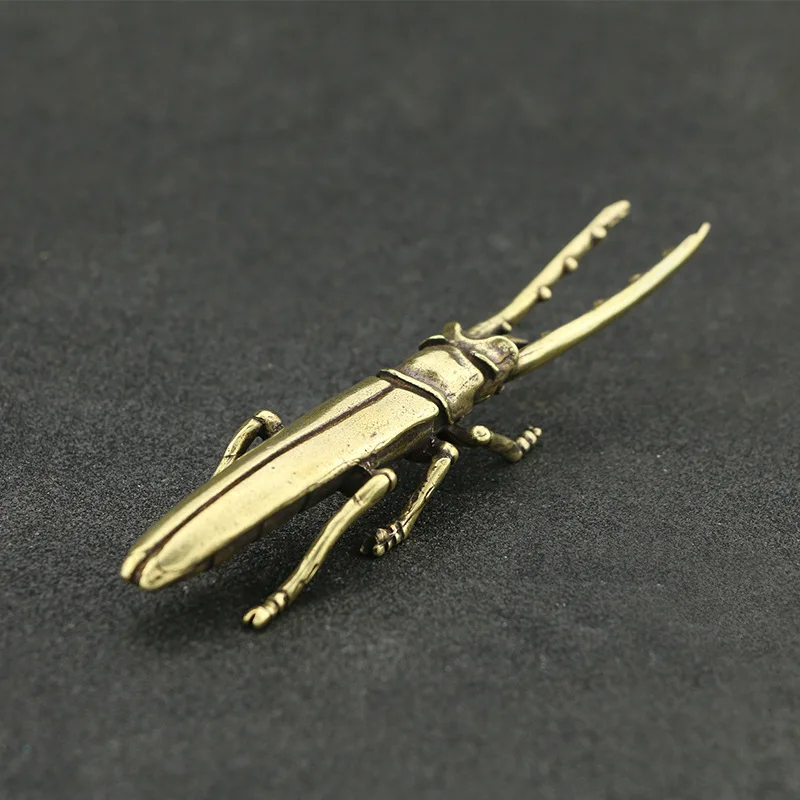 Brass Beetle Античная медь Жук украшения офисный стол украшения Ретро латунь насекомое скульптура для домашнего декора чай ПЭТ фигурки аксессуары - Цвет: Brass Beetle