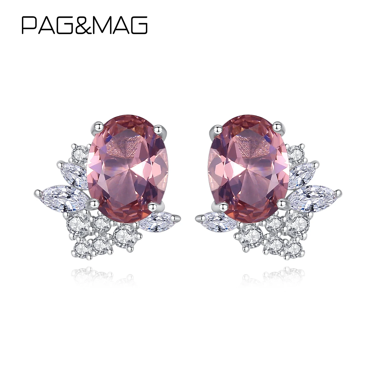 Женские серьги-гвоздики PAG &amp MAG элегантные серьги из стерлингового серебра 925