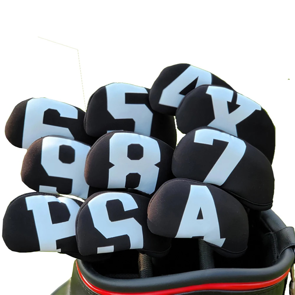 

10pcs/set Waterproof Neoprene Golf Club Iron Cover Golf Iron Head Covers Golf Club Iron Headovers Wedges Covers