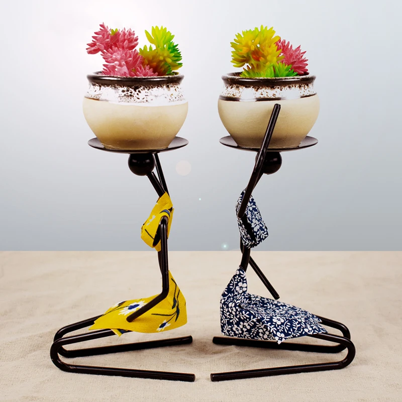 

Креативная железная красивая фигурка, многофункциональные Цветочные дорожки, украшение для салона, Миниатюрные модели подсвечников, украш...