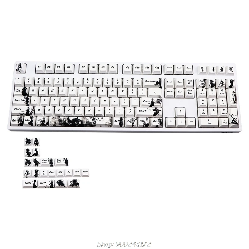 

Knight errant Keycap Ink Keycap 5-Surfaces Dye Sub OEM Profile 128 Key ANIS Layout Augment Mechanical Keycap S30 20 Dropship