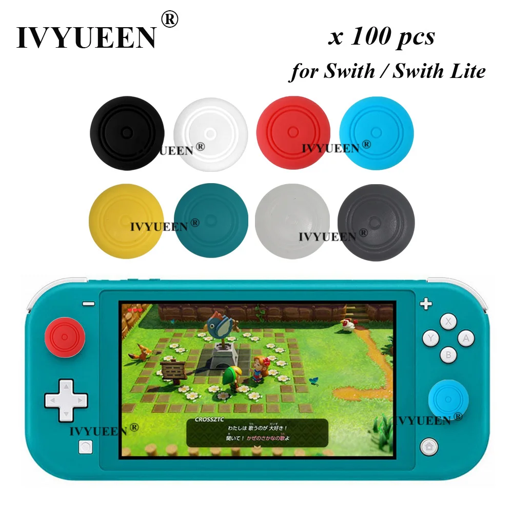 

IVYUEEN 100 шт. для контроллера Nintendo Switch Lite JoyCon Joy Con силиконовые аналоговые стики Захваты крышки аксессуары