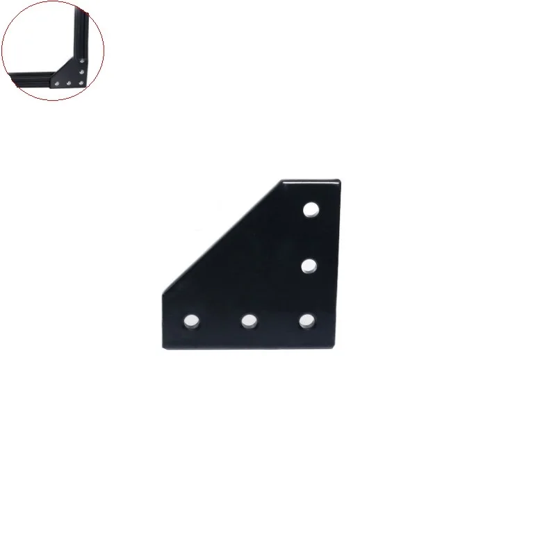 Черный 5 отверстий 90 градусов Соединительная пластина угловая Скоба полоса 2020 3030