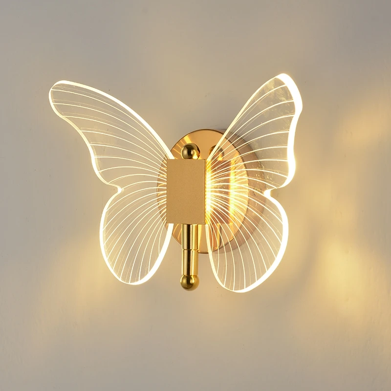 

New LED Butterfly Wall Lamp Indoor Lighting Lampras Home Bedroom Bedside Living Room Decoration Staircase Light