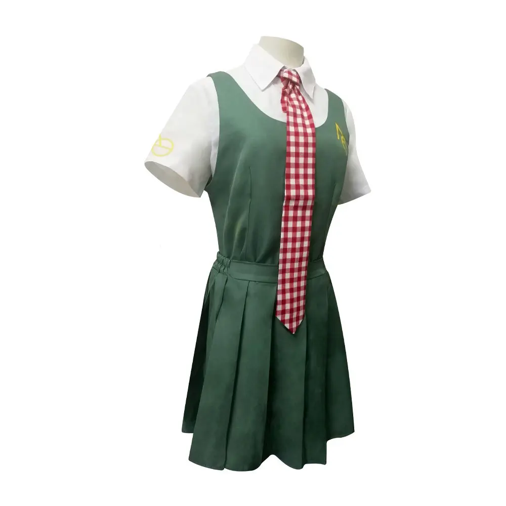 

Danganronpa Koizumi Mahiru Cosplay Costumes Women School Uniform Jumpsuits Sets Halloween Party Stage Clothes Green Dress