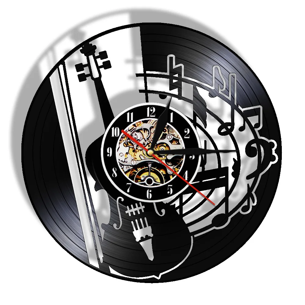 Музыкальный инструмент гитара винил LP запись настенные часы с изображением