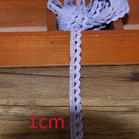 1CM purple 1yard 1 ярдов Высокое качество Чистый хлопок кружево шитье Домашняя одежда аксессуары DIY Материал свадебное украшение - Цвет: 1CM purple 1yard