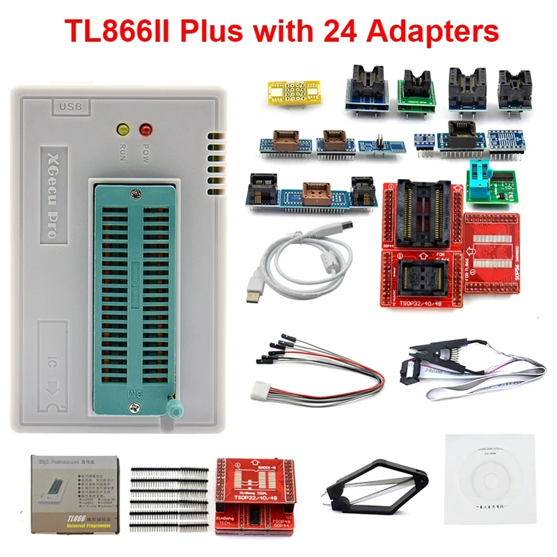 V8.51 Minipro TL866II Plus USB Programmer Support 15000+IC SPI Flash NAND EEPROM MCU PIC AVR High Quality | Электроника