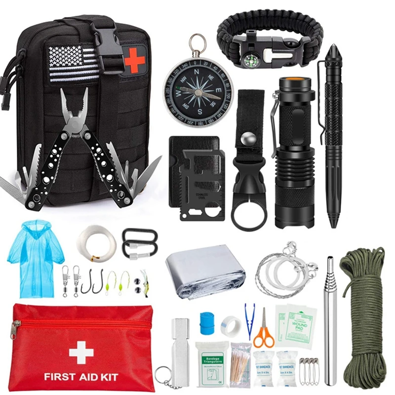 Wilderness Emergency Kit Trauma Bag Outdoor Multifunction Camping Gear Survival Kit First Aid Kit SOS Emergency Kit For Hunting