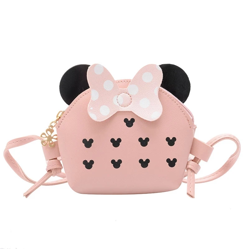 

New Disney Cartoon Minnie Mickey PU Children's Female Decorative Bag Diagonal Bag Shoulder Bag Mobile Phone Bag Coin Purse