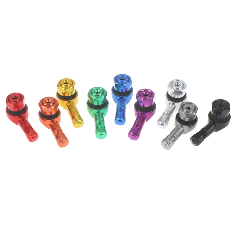 2pcs Motorcycle Rim 90 Degree Angle Aluminum Alloy Valve Wheel Tire Tubeless Stems For Parts CNC |