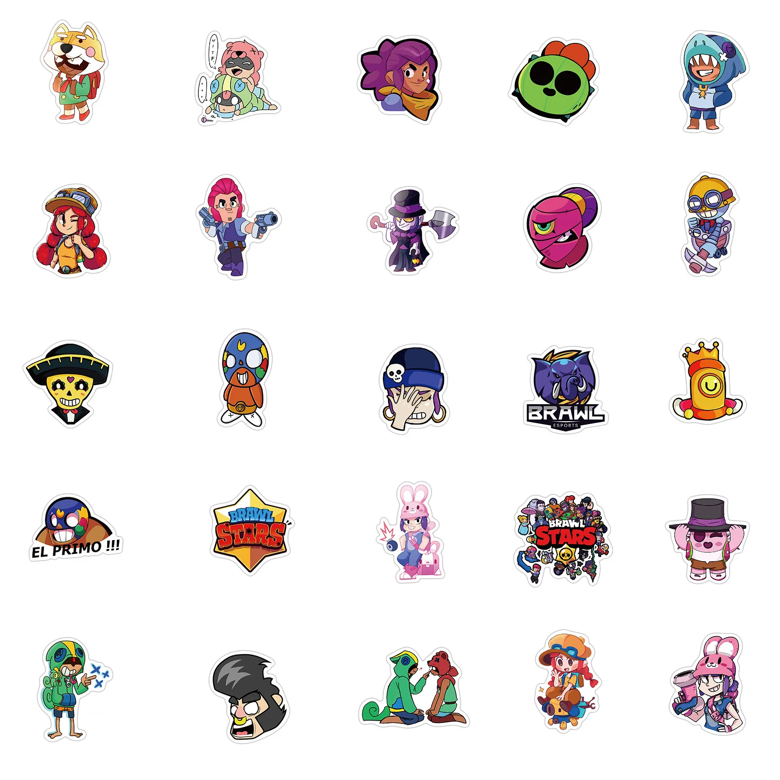 

50pcs Cartoon Brawl Stars Game Stickers Anime Action Figure Waterproof Sticker Luggage Skateboard Guitar Laptop Stikers Kid Toy