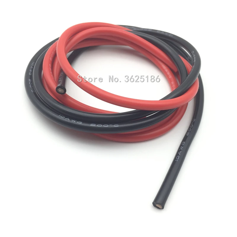 1 м AWG 10 12 AWG Гибкая силиконовая твердая электронная проволока луженая медная проволока для двигателя самолета ESC