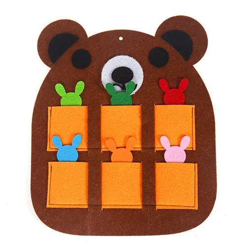 brown bear 1 комплект Войлок Животные эльф обучение в детском саду инструменты развития воображения и прикладное искусство для детей игрушки учет посещения утро пакет для документов - Цвет: brown bear