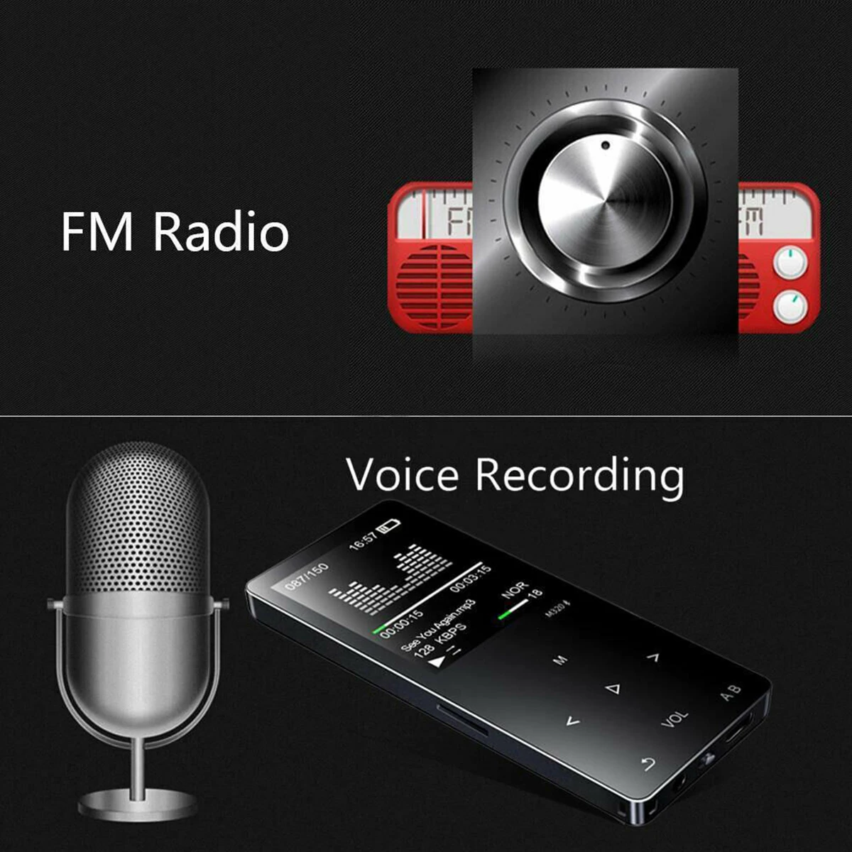 Цифровой Hi Fi Bluetooth MP3 музыкальный плеер Портативный fm радио USB мини BT диктофон с