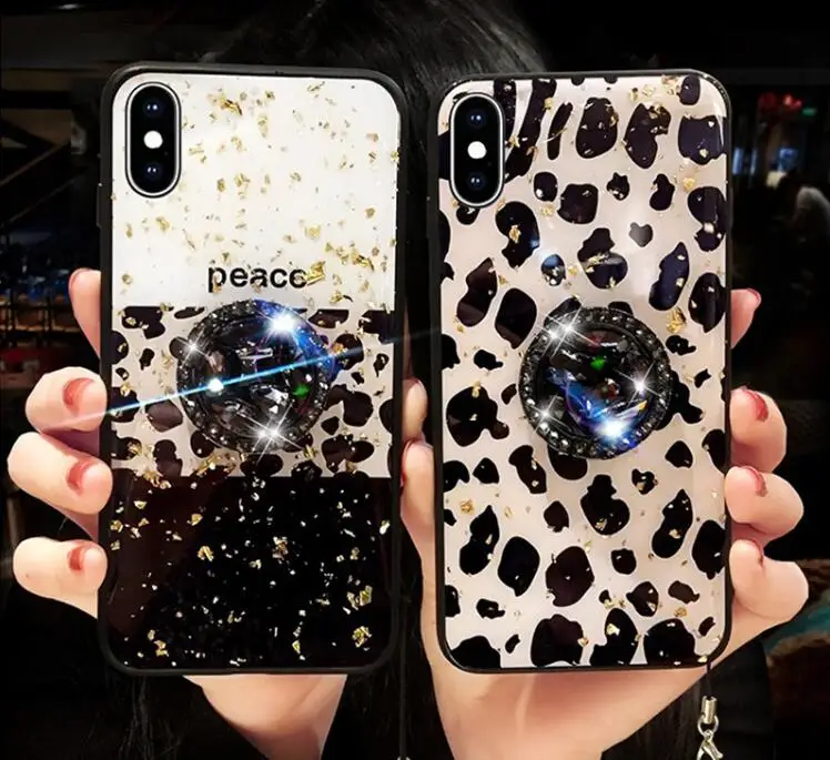 Роскошный блестящий чехол для телефона с леопардовым принтом iPhone 12 11 Pro X XS MAX XR 6s 7