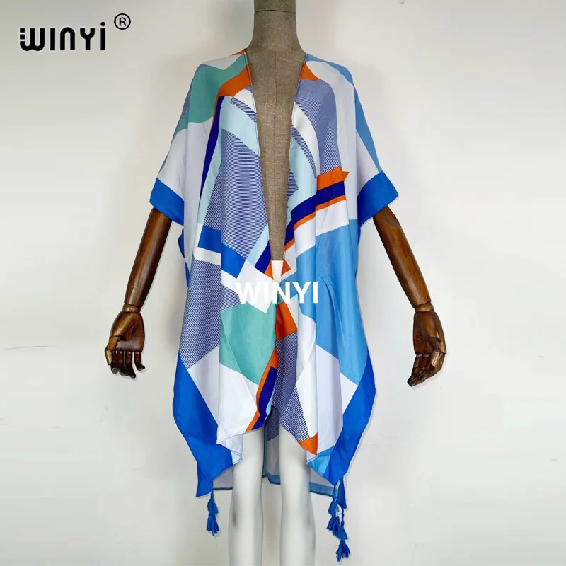 

2021 Bikini Cover-ups Beach wear Wonmen kimono cardigan Middle East America Africa bohemia Printed Swim Suit CoverUpTraf Robe