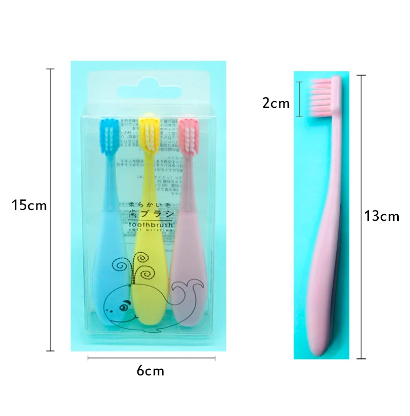 

3PCS/pack Kids Soft Toothbrush Designed For Children's Oral Candy Color Tooth Brush Baby Soft Bristles Tooth Brushes Baby Care