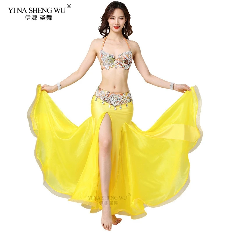 Женская одежда для египетского танца живота женский наряд с бисером чашка 34B/36B/38B