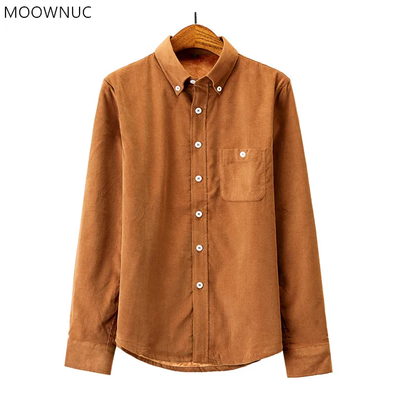 

2021 Autumn/Winter New Men's Fashion Casual Solid Color Shirt Thickened Corduroy Warm Men's High Quality Long Sleeve Shirt M-5XL