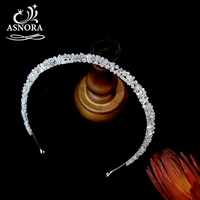 asnora new design zirconia crown bridal headdress tiaras female wedding hair accessories elegant bridal wedding party jewelry