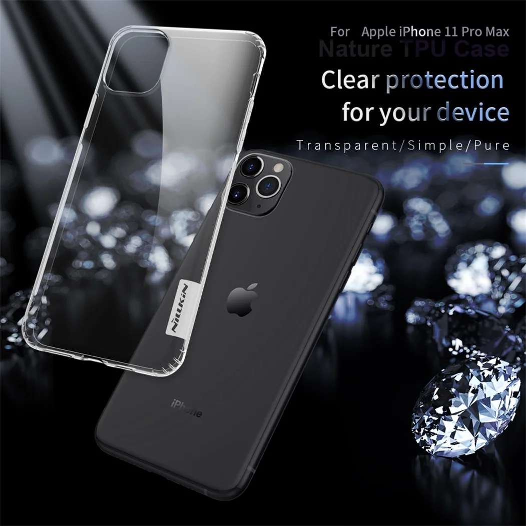 Чехол Nillkin для iPhone 11 Pro Max(5,8/6,1/6,5), Натуральный прозрачный мягкий кремний, TPU задняя крышка для iPhone11 Pro