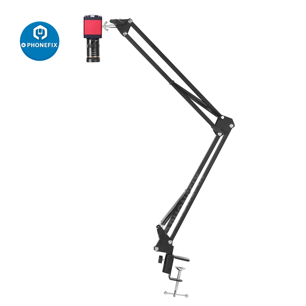 Video Microscope Camera Adjustable Boom Arm Stand Universal Desktop Mic Clip Holder Tripod Live Cantilever Bracket Extendable
