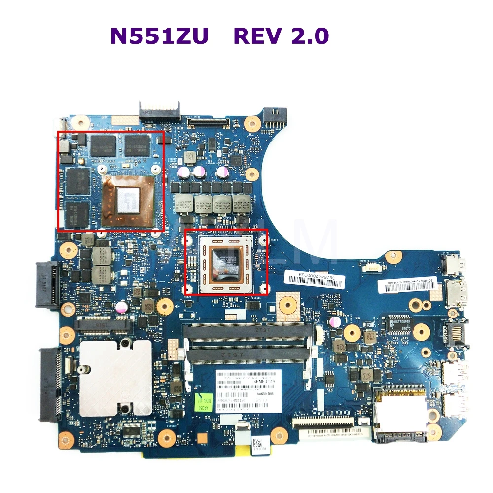 

Материнская плата N551ZU MB._ 0 M/A10/AS V2G 90NB07F0-R03000 REV 2,0 для ASUS N551Z N551ZU материнская плата для ноутбука 100% протестирована Бесплатная доставка