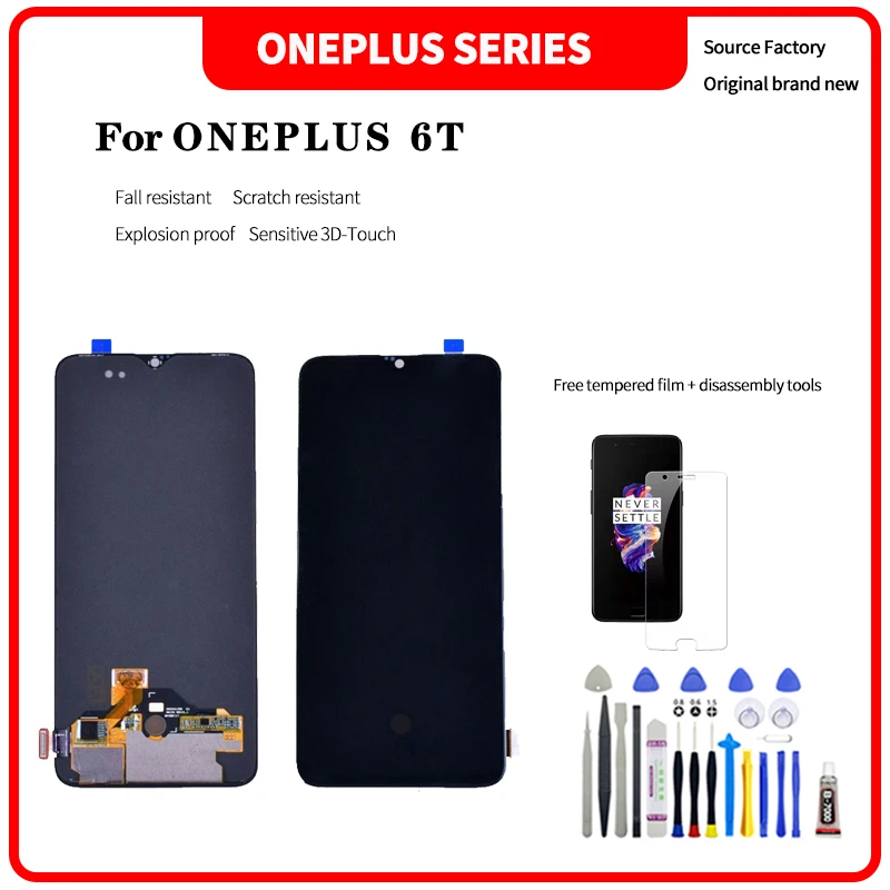 

LCD for ONEPLUS 6T LCD display High quality HD brand new screen assembly with Disassembly tools