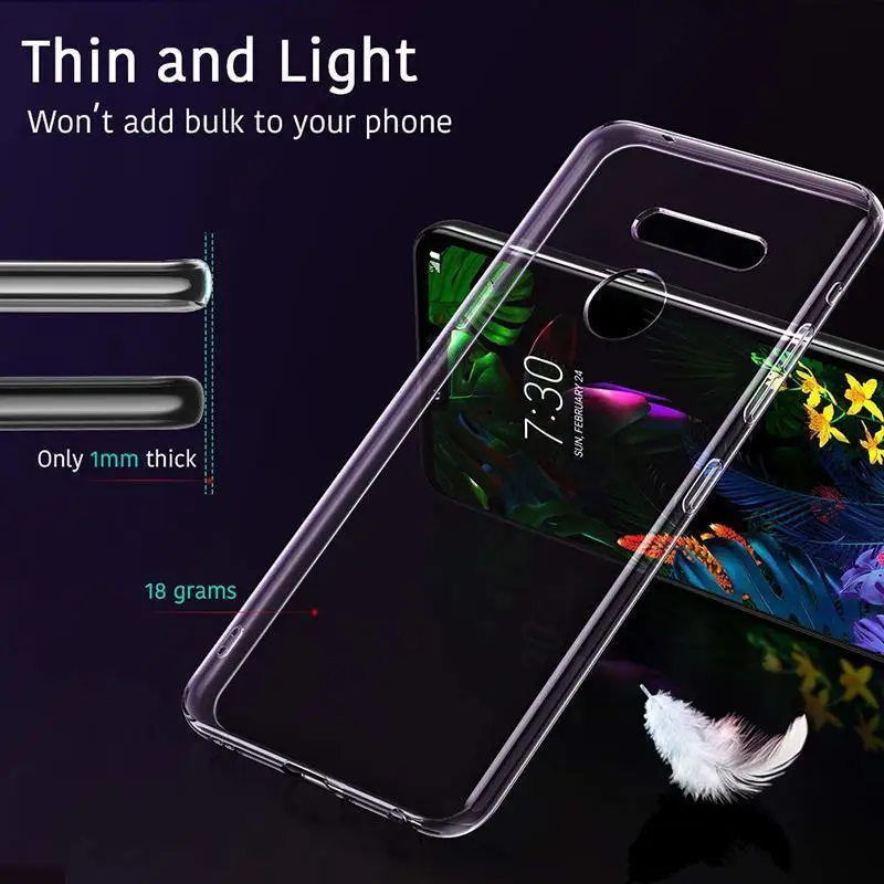 Прозрачный чехол для телефона из мягкого силикона ТПУ с рисунком LG G8S ThinQ V20 V30 V40 G6