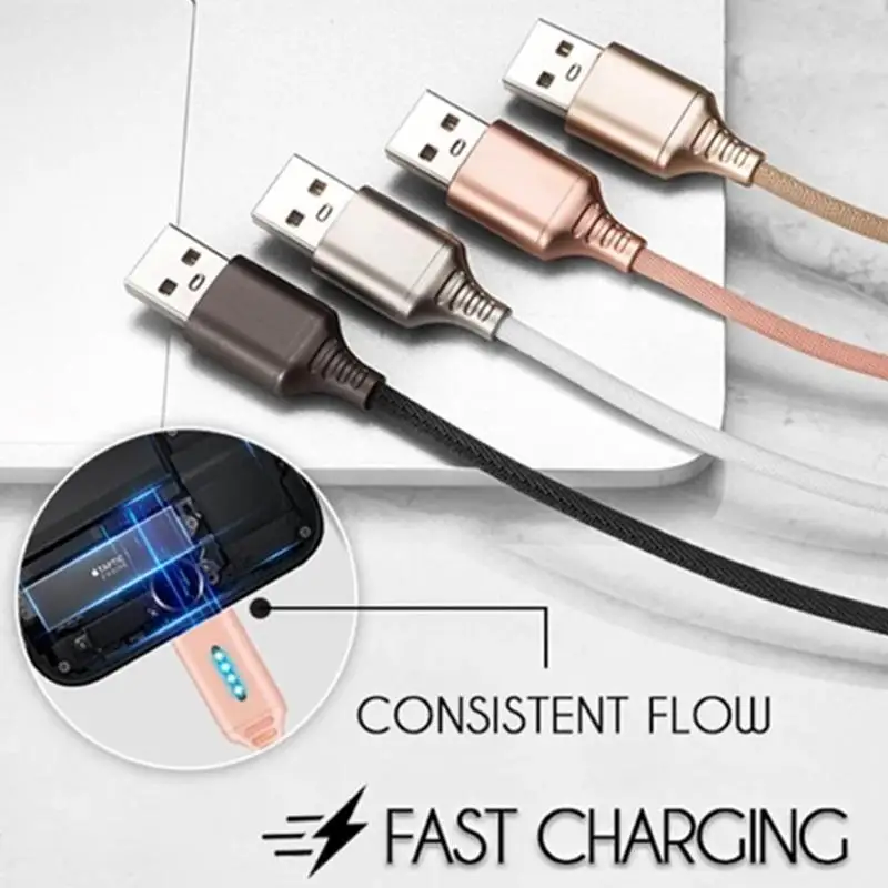1 м автоматический отрезающий светодиодный usb type-C кабель для зарядного устройства для мобильного телефона Android, кабель для быстрой зарядки, шнур для передачи данных для сотового телефона huawei