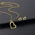 Модная подвеска-крест в форме сердца из нержавеющей стали, ожерелье и серьги, полый чокер, аксессуары для подарка