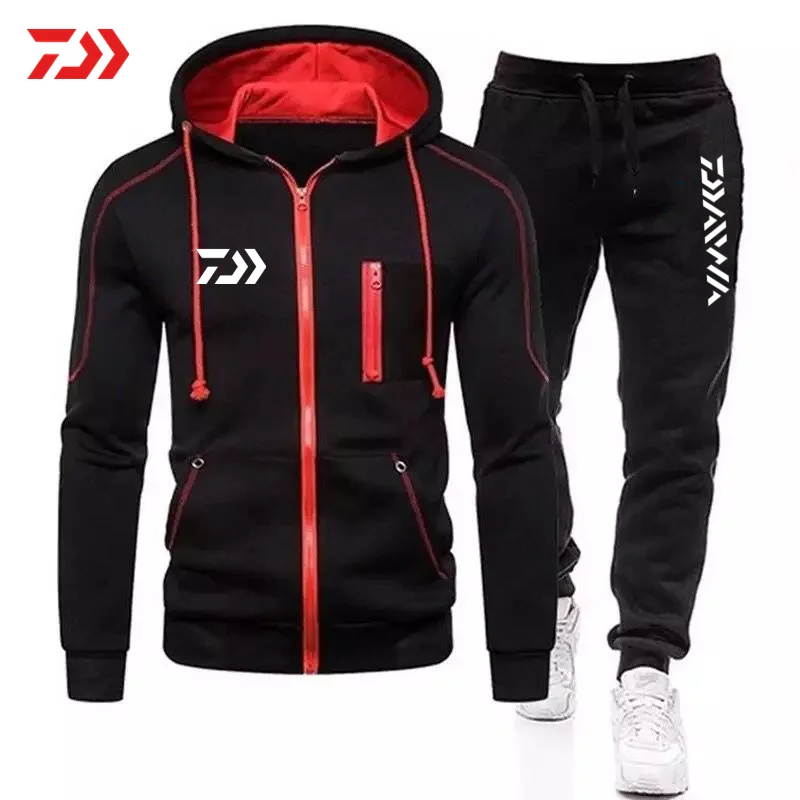 

Autumn And Winter Fishing Clothes Men's Suits Outdoor Sports And Leisure Windproof Fishing Hooded Zipper Hoodies Men's Sportswea