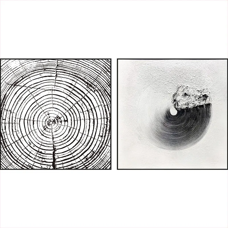 Абстракция пейзаж Вихрь граффити деревянное дерево кольца Холст Картина диван