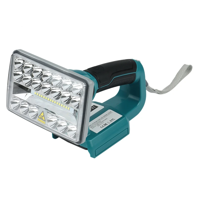 

5Inch 18V LED Flashlight Outdoors Spotlight Light For Makita BL1430 BL1830 Lithium Battery USB Outdoor Lighting With USB