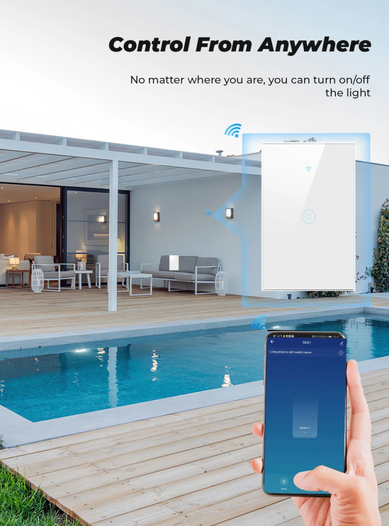 Беспроводной сенсорный высветильник ель Tuya 433 МГц с поддержкой Wi-Fi и Google Home -