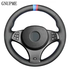 Сшитая вручную черная искусственная кожа Чехол рулевого колеса автомобиля для BMW X3 (M Sport) E83 2005-2010