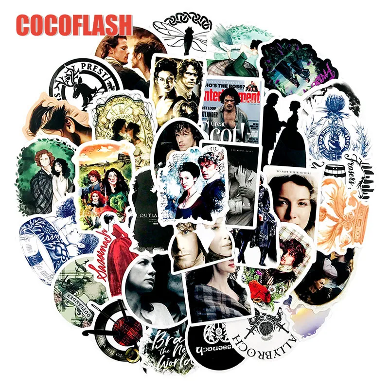 10/50Pcs/Set Cartoon Waterproof American TV Series Outlander Season Stickers For Refrigerator Motorcycle Skateboards DIY Toy