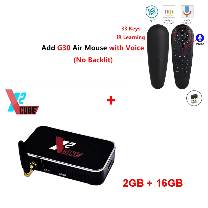 x2 cube add g30s X2 cube Smart Android 9,0 ТВ приставка Amlogic S905X2 2 Гб DDR4 16 Гб rom телеприставка 2,4G/5G WiFi 1000M BT5.0 4K HD медиаплеер X2 pro - Цвет: x2 cube add g30s