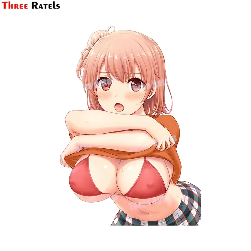 

Автомобильная наклейка Three Ratels A79 для Yuigahama Yui Yahari Ore No Seishun Lovecome Wa Machigatteiru, Виниловая наклейка, аниме, автомобильные аксессуары