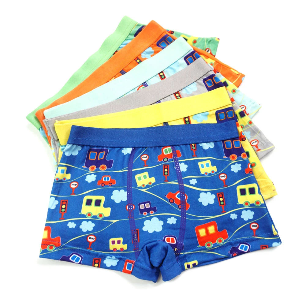 4pcs 4 шт./лот, детское нижнее белье для маленьких мальчиков, трусы-боксеры, детские трусики, трусы-брифы для малышей и подростков, От 3 до 8 лет - Цвет: 4pcs