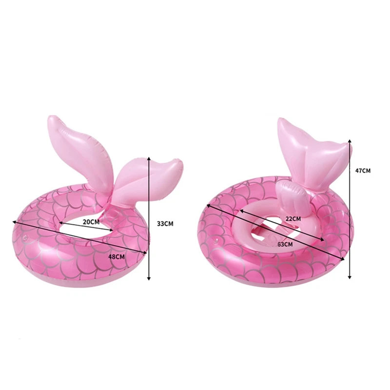 

Children's Mermaid Inflatable Swimming Ring Floating Bed Swim Circle Baby Seat Swimming Seat Summer Pool Party Toy