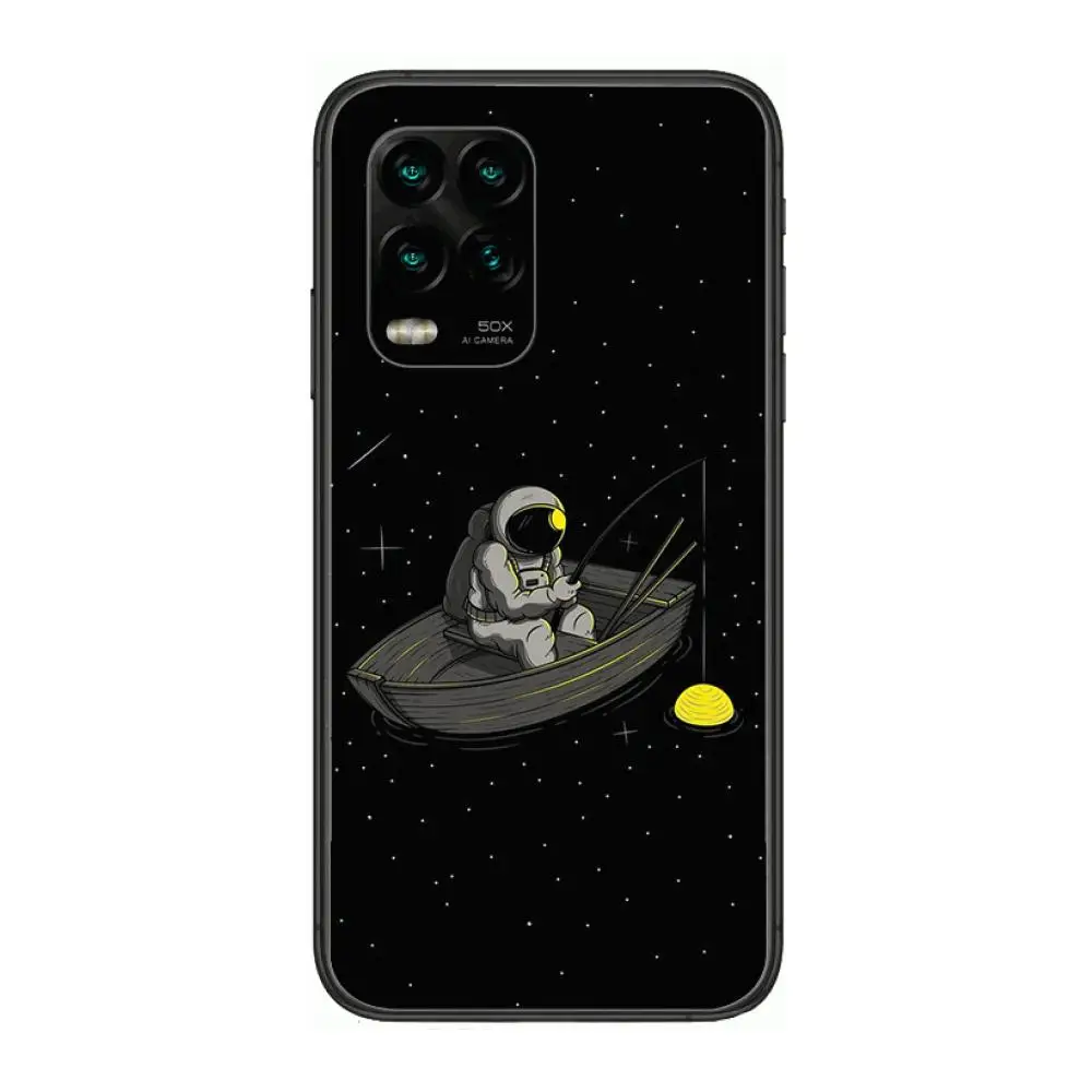 

Cute astronaut Phone Case For xiaomi Redmi Note 9S 8 7 6 5 A Pro T Anime Black Cover Silicone Back Pretty senior
