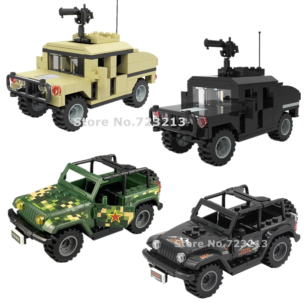 

Feleph Одиночная продажа спецназ военный 6 "Hummer Jeep автомобиль колесный автомобиль аксессуары строительные блоки модель кирпича игрушки J772