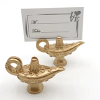 20 pcs classic arabian nights gold lamp shape place card holder party table decorations golden aladin%e2%80%99s lamp name card holders