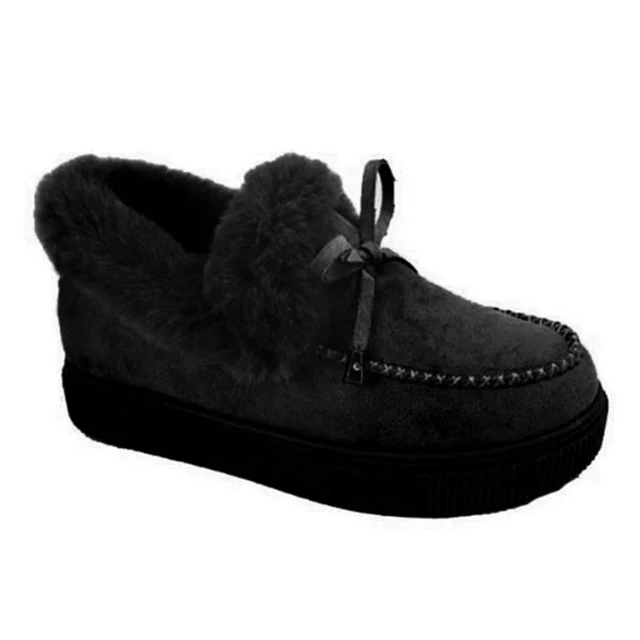Casual fashion flat boots with fur Clearance