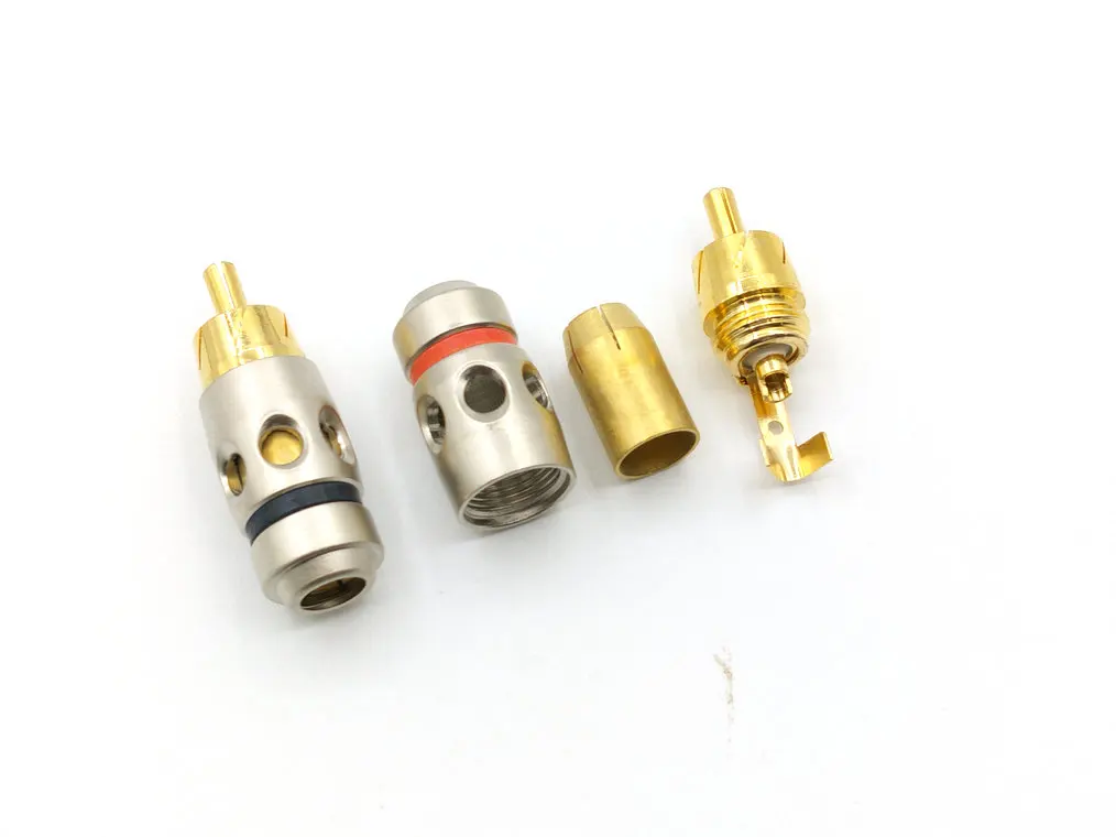 2 шт. медная RCA Вилка позолоченный аудио разъем DIY пайка|connector diy|connectors goldconnector audio |