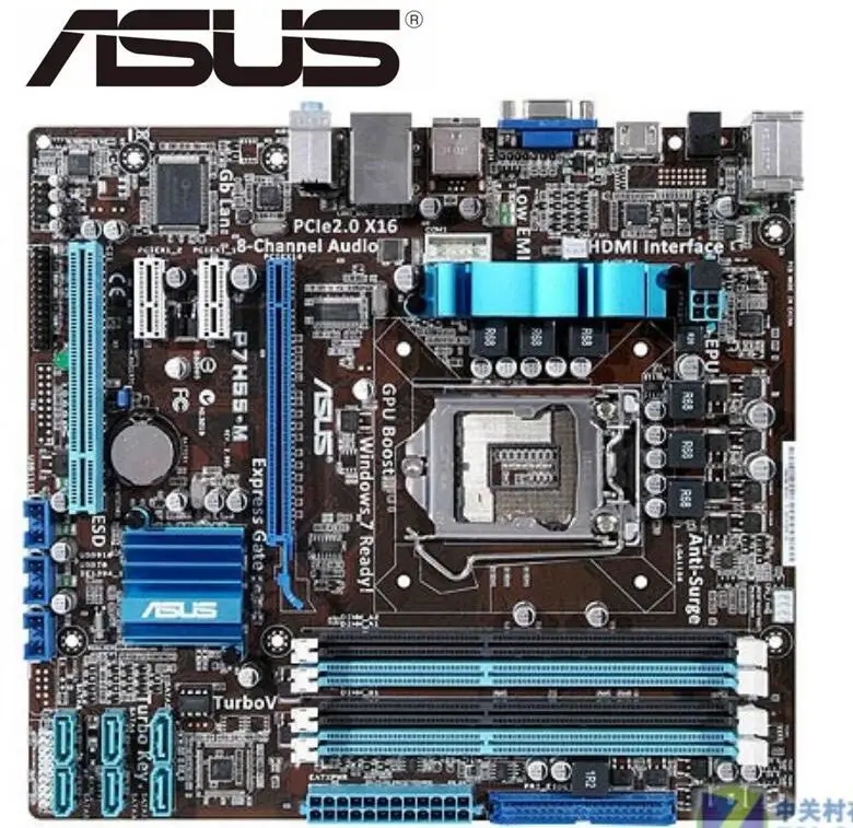 Материнская плата ASUS P7H55-M LGA 1156 DDR3 для i3 i5 i7 cpu 16 Гб H55 б/у настольная Материнская плата ПК в продаже