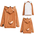 Милые Косплей Shiba Лисья Секретная служба (Inu Собака; Женские; С капюшоном кораллового цвета бархат с длинными рукавами одежда для дома, собачьи уши, хвост собаки пуловер, топы, куртка с капюшоном, блузка